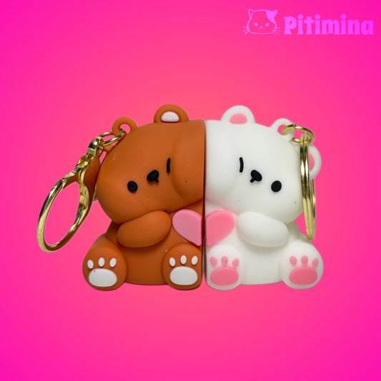 Set of Magnetic Keychains of Couple of Bears